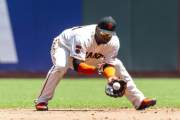 Pablo Sandoval Fields a Ground Ball
